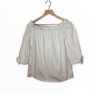 Per Se Off Shoulder Stripe Top NWOT